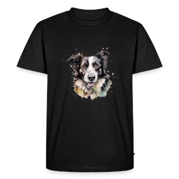 Border Collie - T-shirt Premium bio Homme - noir - Devant - Nico (187cm)