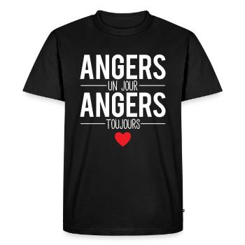 Angers un jour angers toujours angevins humour - T-shirt Premium bio Homme - noir - Devant - Nico (187cm)
