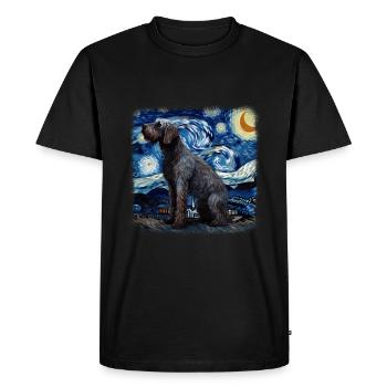 Pointer allemand à poil dur Van Gogh nuit étoilée - T-shirt Premium bio Homme - noir - Devant - Nico (187cm)