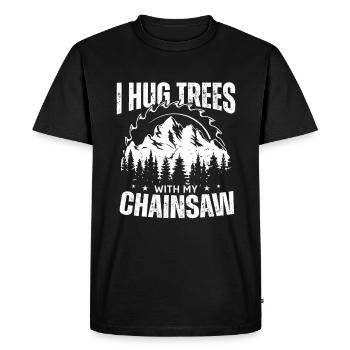 Lumberjack Chainsaw Arborist - Men's Premium Organic T-Shirt - black - Front - Nico (187cm)