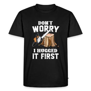 Bûcheron tronçonneuse arboriste - T-shirt Premium bio Homme - noir - Devant - Nico (187cm)