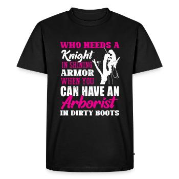 Bûcheron tronçonneuse arboriste - T-shirt Premium bio Homme - noir - Devant - Nico (187cm)