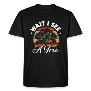 Bûcheron tronçonneuse arboriste - T-shirt Premium bio Homme - noir - Devant - Nico (187cm)
