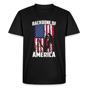 Lumberjack Chainsaw Arborist - Men's Premium Organic T-Shirt - black - Front - Nico (187cm)