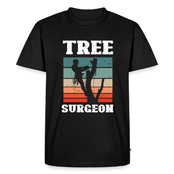Bûcheron tronçonneuse arboriste - T-shirt Premium bio Homme - noir - Devant - Nico (187cm)