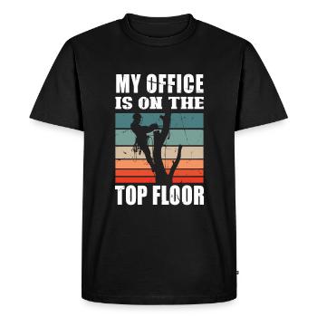Bûcheron tronçonneuse arboriste - T-shirt Premium bio Homme - noir - Devant - Nico (187cm)
