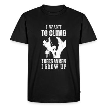 Bûcheron tronçonneuse arboriste - T-shirt Premium bio Homme - noir - Devant - Nico (187cm)