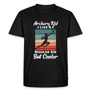 Arc de tir à l’arc - T-shirt Premium bio Homme - noir - Devant - Nico (187cm)