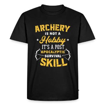 Arc de tir à l’arc - T-shirt Premium bio Homme - noir - Devant - Nico (187cm)