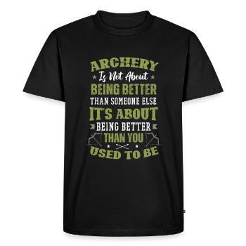 Arc de tir à l’arc - T-shirt Premium bio Homme - noir - Devant - Nico (187cm)