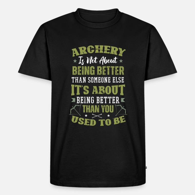 Archery Bogenschießen Bogen - Männer Premium Bio T-Shirt - Schwarz