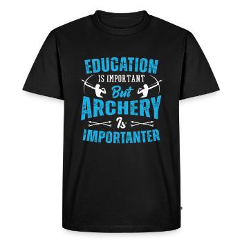 Arc de tir à l’arc - T-shirt Premium bio Homme - noir - Devant - Nico (187cm)