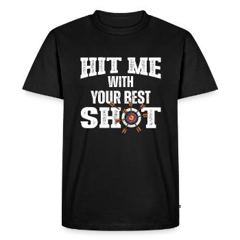 Arc de tir à l’arc - T-shirt Premium bio Homme - noir - Devant - Nico (187cm)
