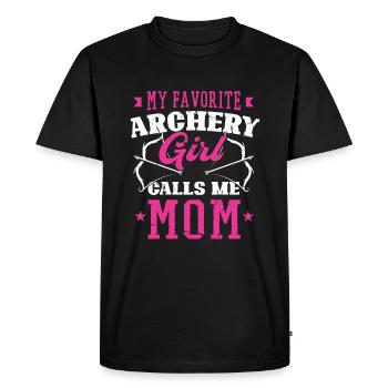 Arc de tir à l’arc - T-shirt Premium bio Homme - noir - Devant - Nico (187cm)