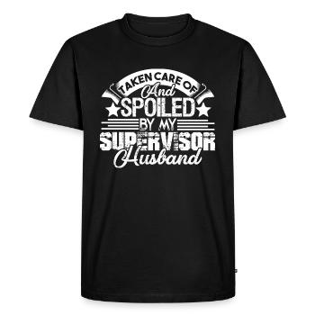 Supervisor Spoiled By My Supervisor - Men's Premium Organic T-Shirt - black - Front - Nico (187cm)