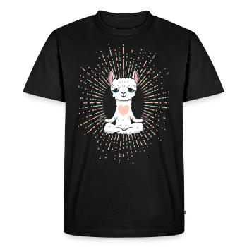 Yoga Lama in Love - T-shirt Premium bio Homme - noir - Devant - Nico (187cm)