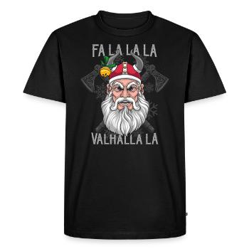Fa La La La La Valhalla La Viking Santa - Men's Premium Organic T-Shirt - black - Front - Nico (187cm)