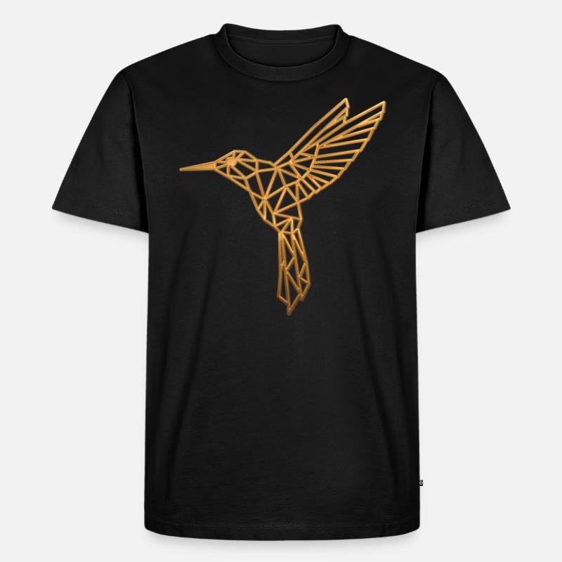 Wireframe Colibri - Männer Premium Bio T-Shirt - Schwarz