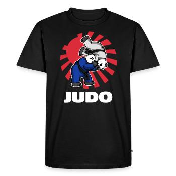 Judo Panda Fighters - Judoka Judoist - Männer Premium Bio T-Shirt - Schwarz - Vorne - Nico (187cm)