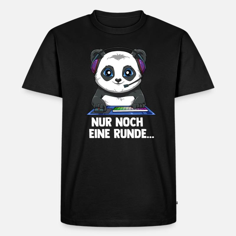 Gaming Panda - Computerspiele Videospiele - Männer Premium Bio T-Shirt - Schwarz