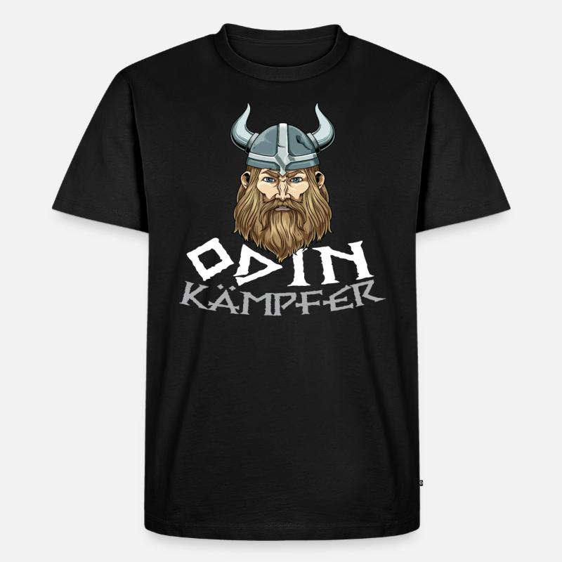 Odin Kämpfer - Walhalla Wikinger Krieger - Männer Premium Bio T-Shirt - Schwarz