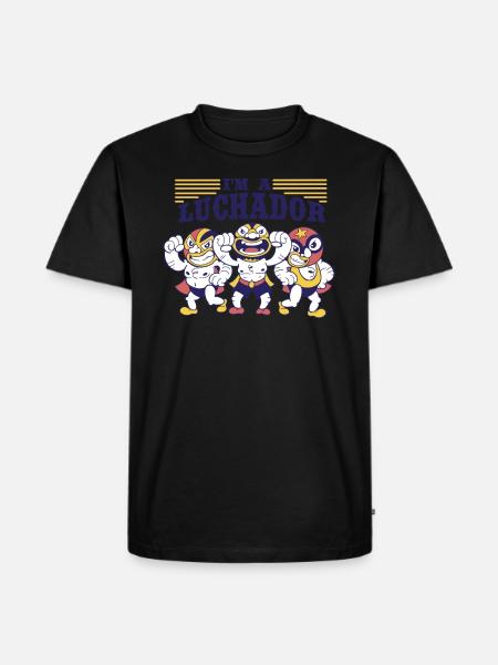 Mexikanisches Wrestling - Männer Premium Bio T-Shirt - Schwarz