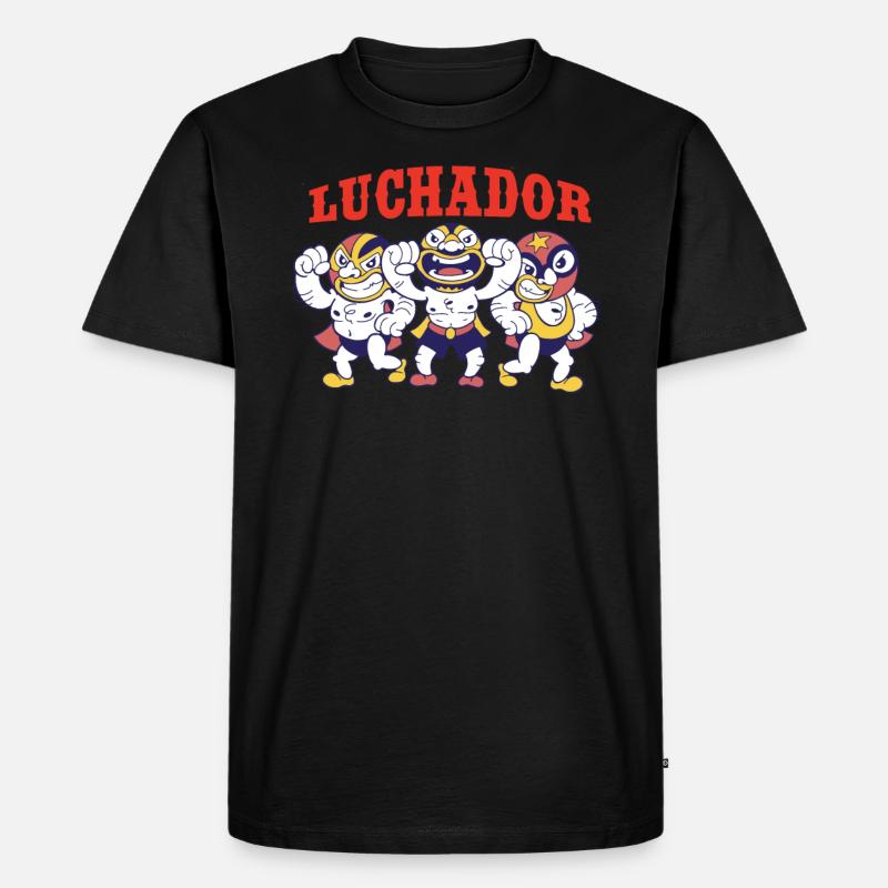 Luchador Mexikanischer Ringkampf Lucha Libre - Männer Premium Bio T-Shirt - Schwarz