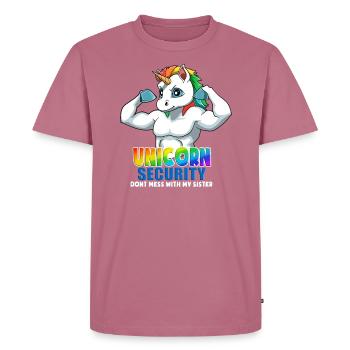Einhorn Bruder Bodybuilding - Lustiger großer - Männer Premium Bio T-Shirt - Mauve - Vorne - Nico (187cm)