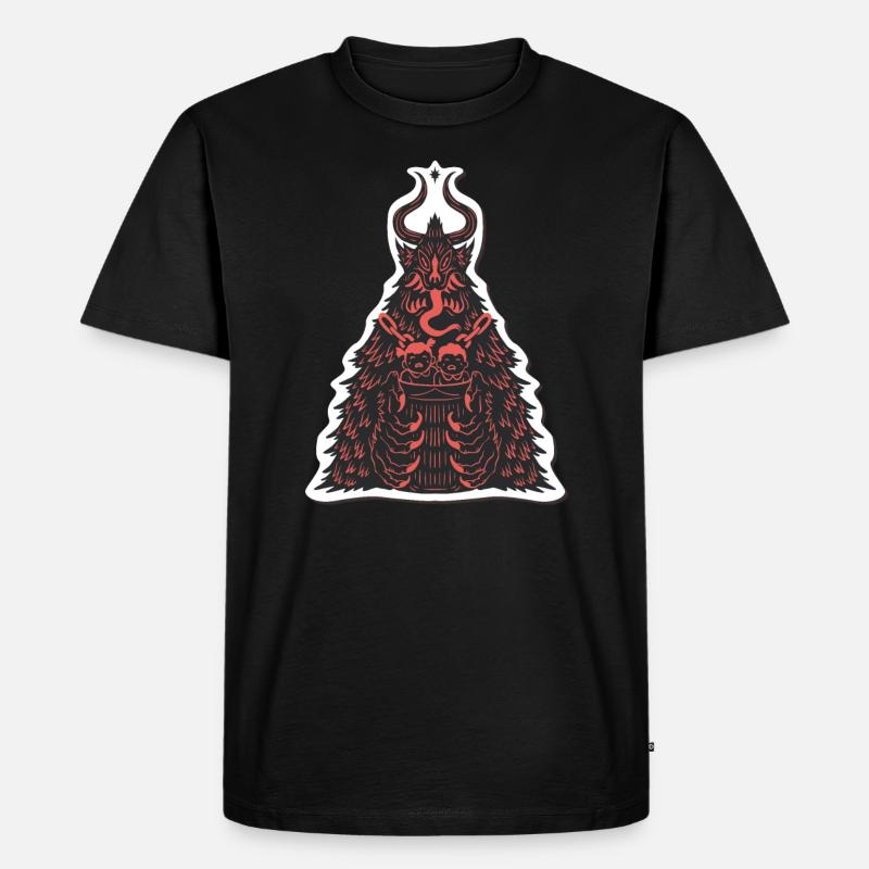 Horror-Weihnachtsdämon - Krampus - Männer Premium Bio T-Shirt - Schwarz