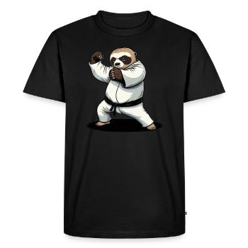 Faultier Judo - Japanische Kampfkunst Faultier - Männer Premium Bio T-Shirt - Schwarz - Vorne - Nico (187cm)