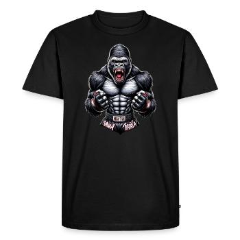 Muay Thai Gorilla - Thailändisches Boxen und - Männer Premium Bio T-Shirt - Schwarz - Vorne - Nico (187cm)