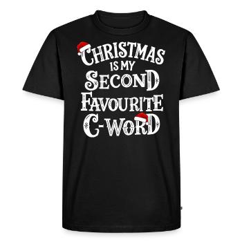 Deuxième mot C préféré - T-shirt Premium bio Homme - noir - Devant - Nico (187cm)