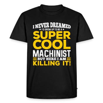Machiniste super cool, tourneur mécanicien de coupe - T-shirt Premium bio Homme - noir - Devant - Nico (187cm)