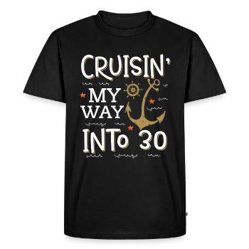 Cruisin My Way Into 30 - 30ème anniversaire croisière - T-shirt Premium bio Homme - noir - Devant - Nico (187cm)
