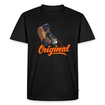 Original Schweisser - Männer Premium Bio T-Shirt - Schwarz - Vorne - Nico (187cm)