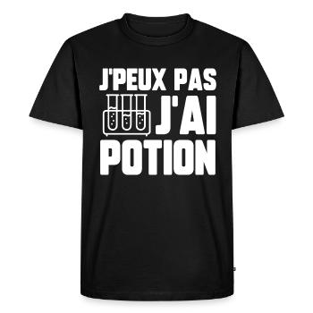 J’peux pas j’ai potion - T-shirt Premium bio Homme - noir - Devant - Nico (187cm)