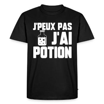 J’peux pas j’ai potion - T-shirt Premium bio Homme - noir - Devant - Nico (187cm)