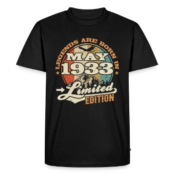 légende née en 1933 - 90 ans - T-shirt Premium bio Homme - noir - Devant - Nico (187cm)
