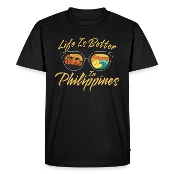 Asie du Sud-Est La vie est meilleure aux Philippines - T-shirt Premium bio Homme - noir - Devant - Nico (187cm)