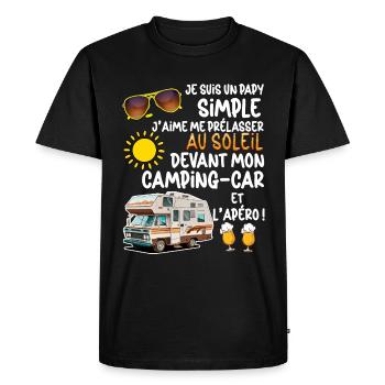 Mon papy Aime Le Camping-car Humour Homme - T-shirt Premium bio Homme - noir - Devant - Nico (187cm)