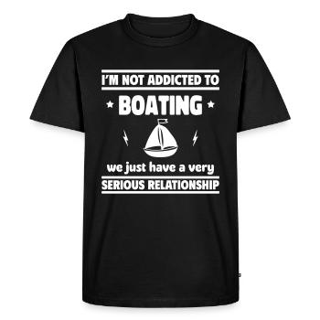 Je ne suis pas accro à la navigation de plaisance - T-shirt Premium bio Homme - noir - Devant - Nico (187cm)