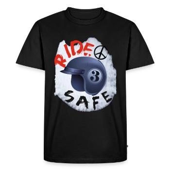 T-shirt Moto / Scooter Ride Safe - T-shirt Premium bio Homme - noir - Devant - Nico (187cm)