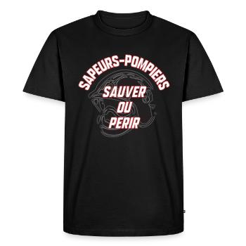 Sapeurs-pompiers - T-shirt Premium bio Homme - noir - Devant - Nico (187cm)
