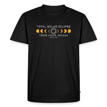 Terre Haute Indiana Solar Eclipse 2024 April 8 - Men's Premium Organic T-Shirt - black - Front - Nico (187cm)