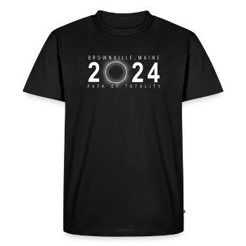 Eclipse de Soleil Brownville Maine 8 avril 2024 - T-shirt Premium bio Homme - noir - Devant - Nico (187cm)