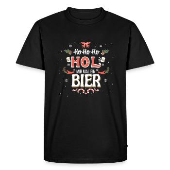 Ugly Christmas Sweater Funny Animals funny beer - Men's Premium Organic T-Shirt - black - Front - Nico (187cm)