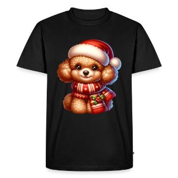 Noël chien jouet caniche - T-shirt Premium bio Homme - noir - Devant - Nico (187cm)