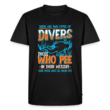 Plongée sous-marine plongeur mer océan disant cadeau - T-shirt Premium bio Homme - noir - Devant - Nico (187cm)