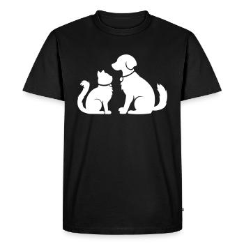 Chat chien ensemble - chat chien ensemble - animaux de compagnie - T-shirt Premium bio Homme - noir - Devant - Nico (187cm)