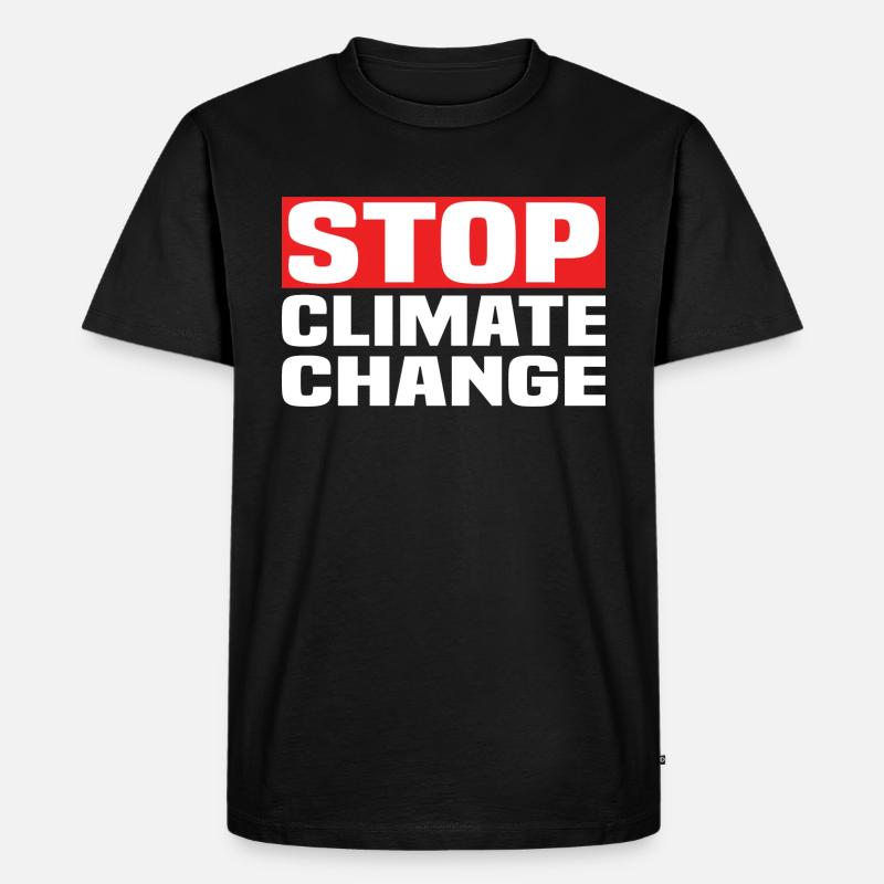 Stop Climate Change - Männer Premium Bio T-Shirt - Schwarz